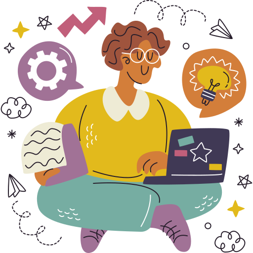 Student coding illustration